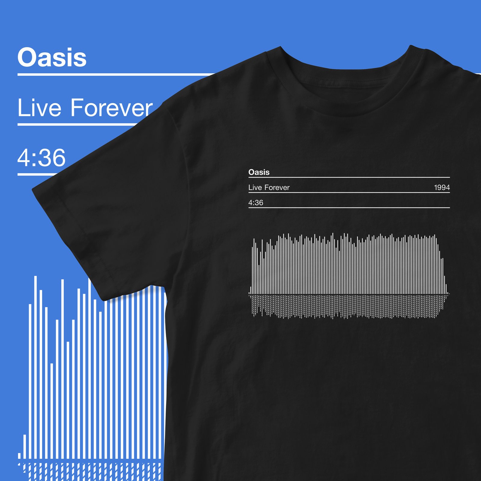 oasis live forever tシャツ Vintage Oasis - Live Forever Album Rock Music Black Unisex T